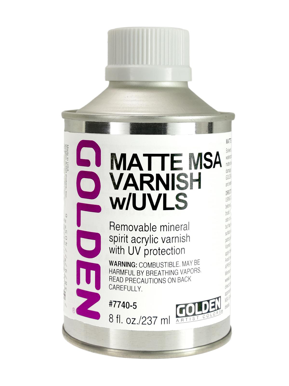 MSA (Mineral Spirit Acrylic) Varnish with UVLS matte 8 oz.