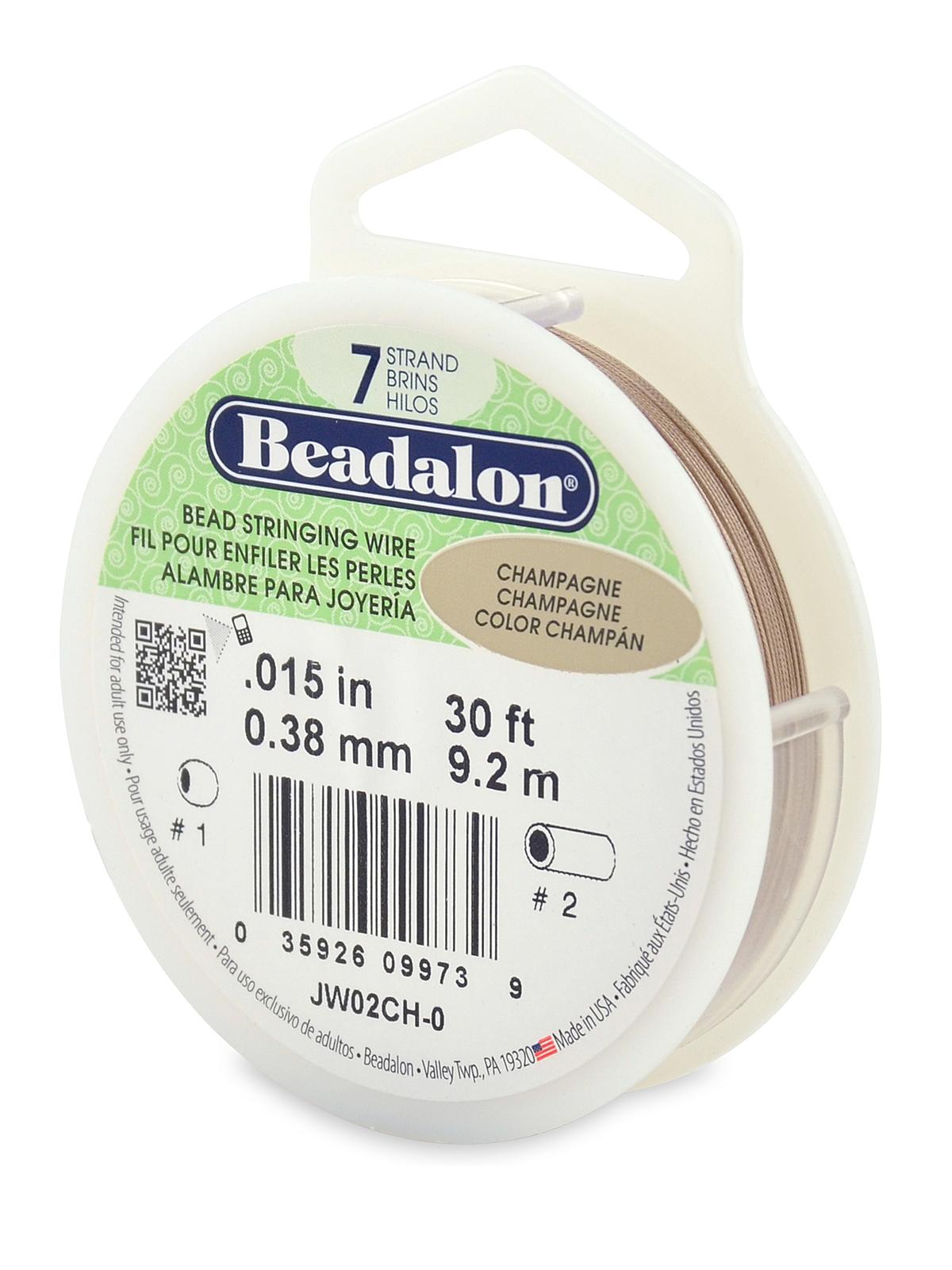 7 Strand Bead Stringing Wire metallic champagne .015 in. (0.38 mm) 30 ft. spool