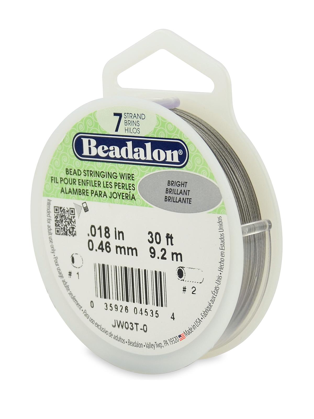 7 Strand Bead Stringing Wire bright .018 in. (0.46 mm) 30 ft. spool