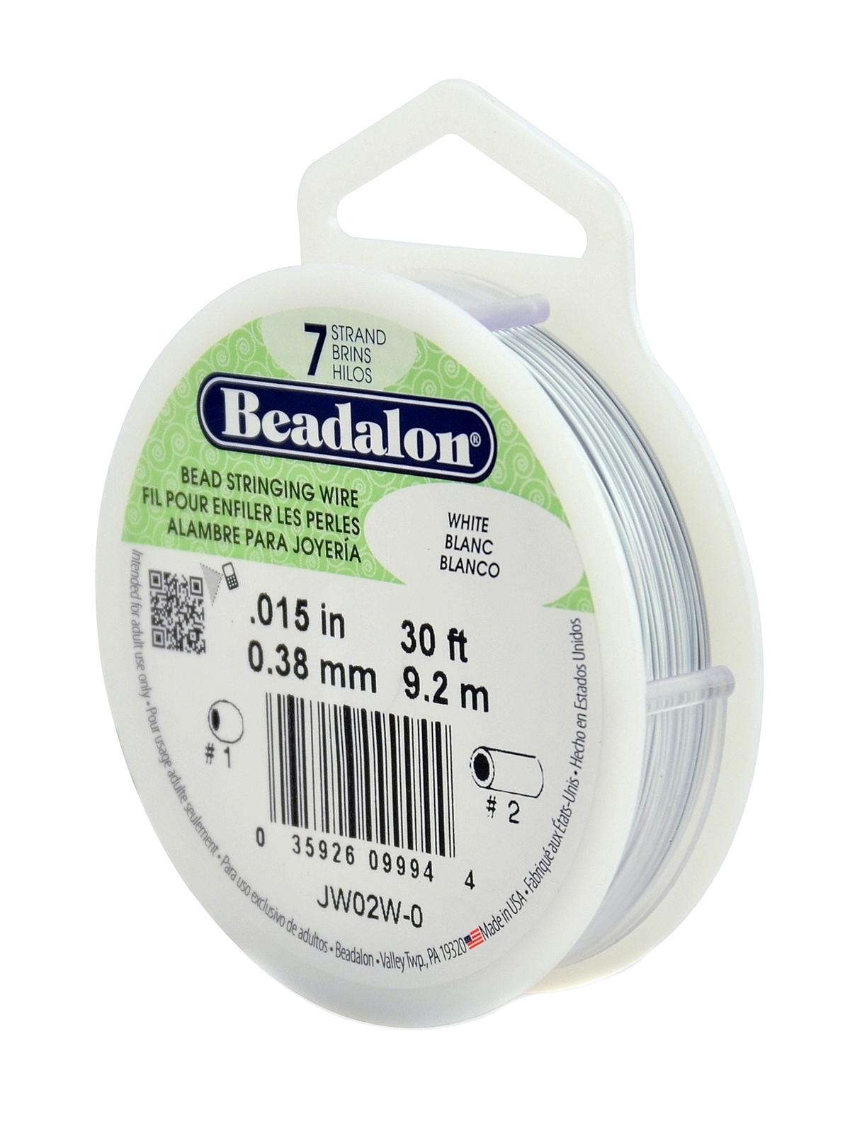 7 Strand Bead Stringing Wire White .015 In. (0.38 Mm) 30 Ft. Spool
