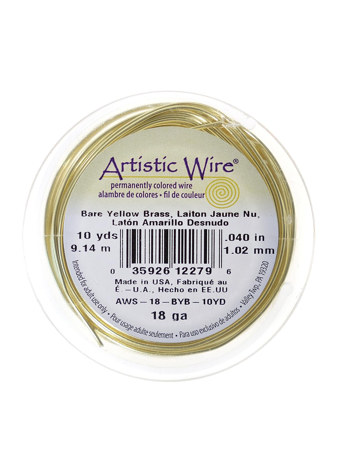 Spools 10 yd. bare yellow brass 18 gauge