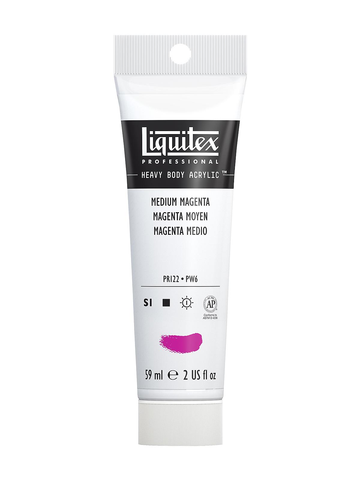 Heavy Body Professional Artist Acrylic Colors medium magenta 2 oz.