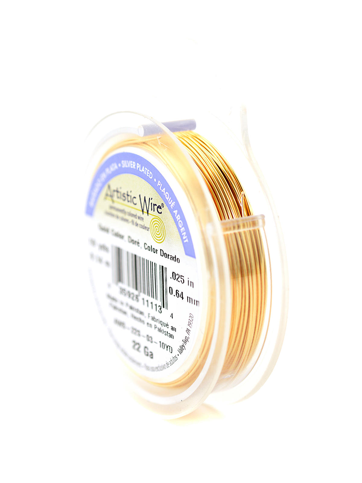 Spools 10 yds. gold 22 gauge, silver plated