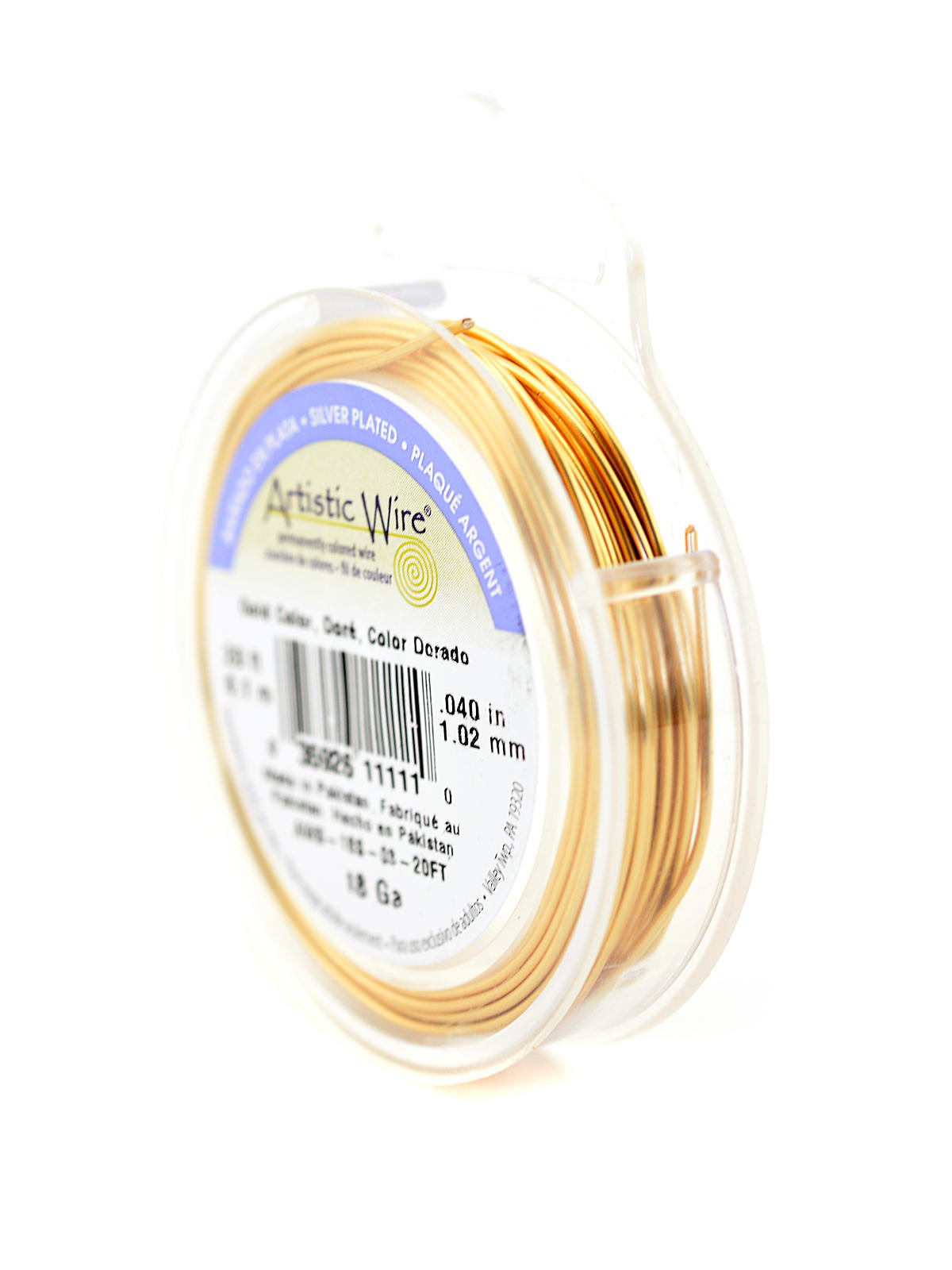 Spools 20 Ft. Gold 18 Gauge, Silver Plated