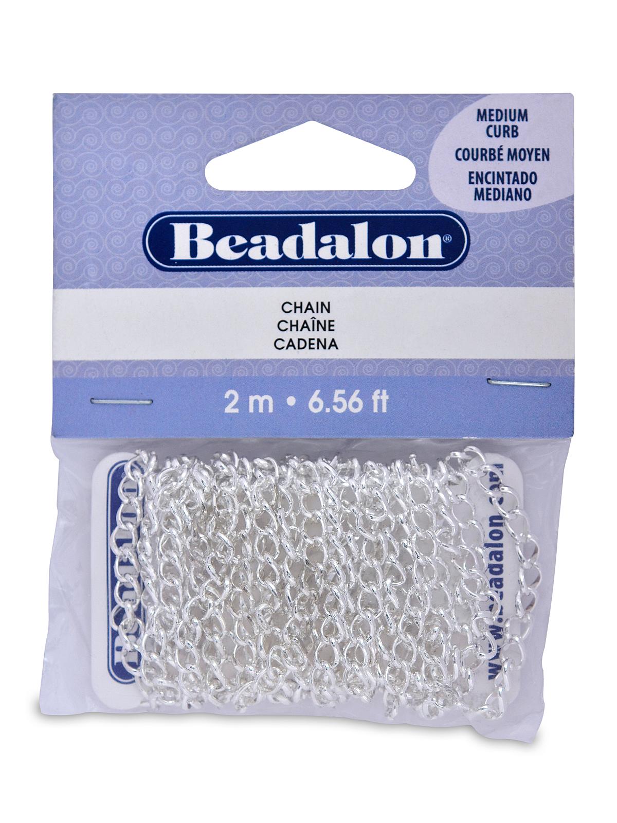 Chains medium curb silver 6.56 ft.