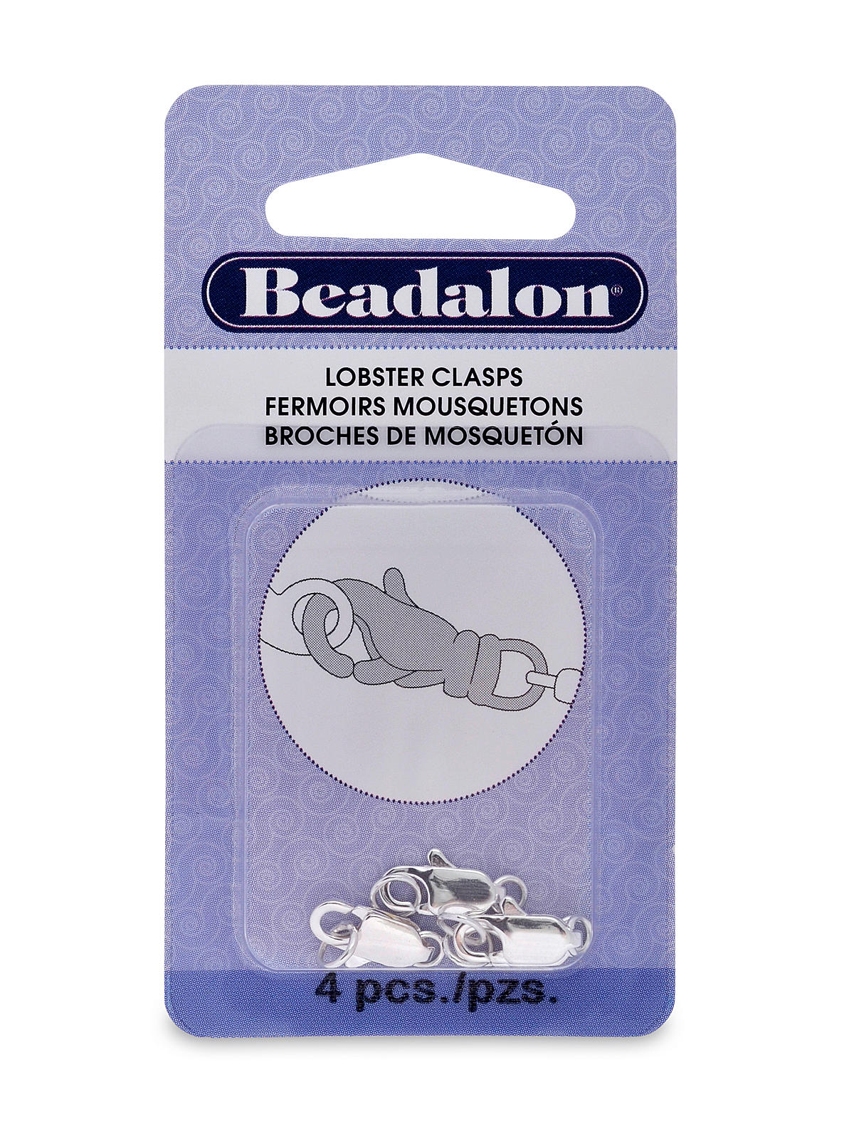 Lobster Clasps two ring silver pack of 4