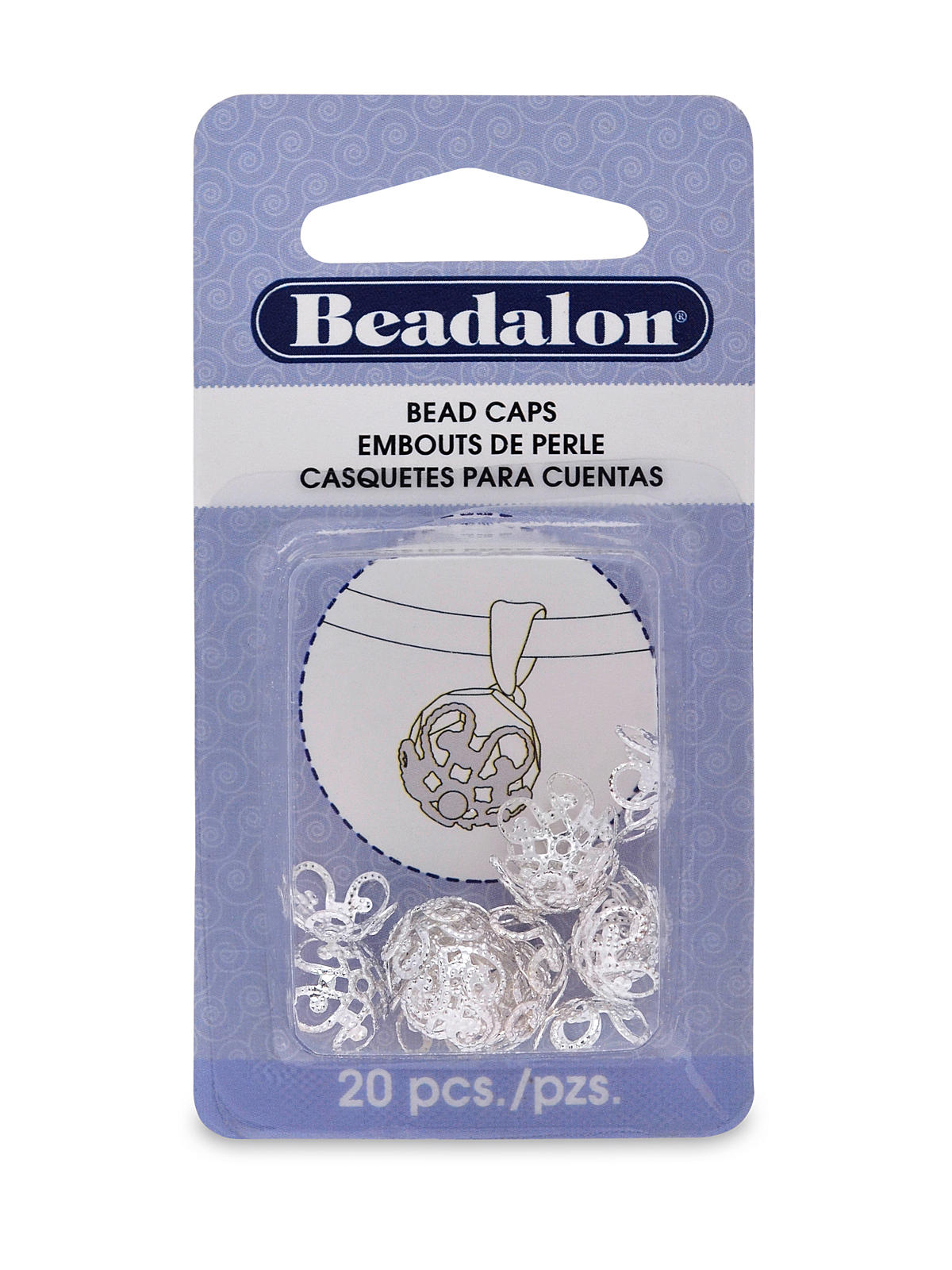 Bead Caps 10 mm silver pack of 20