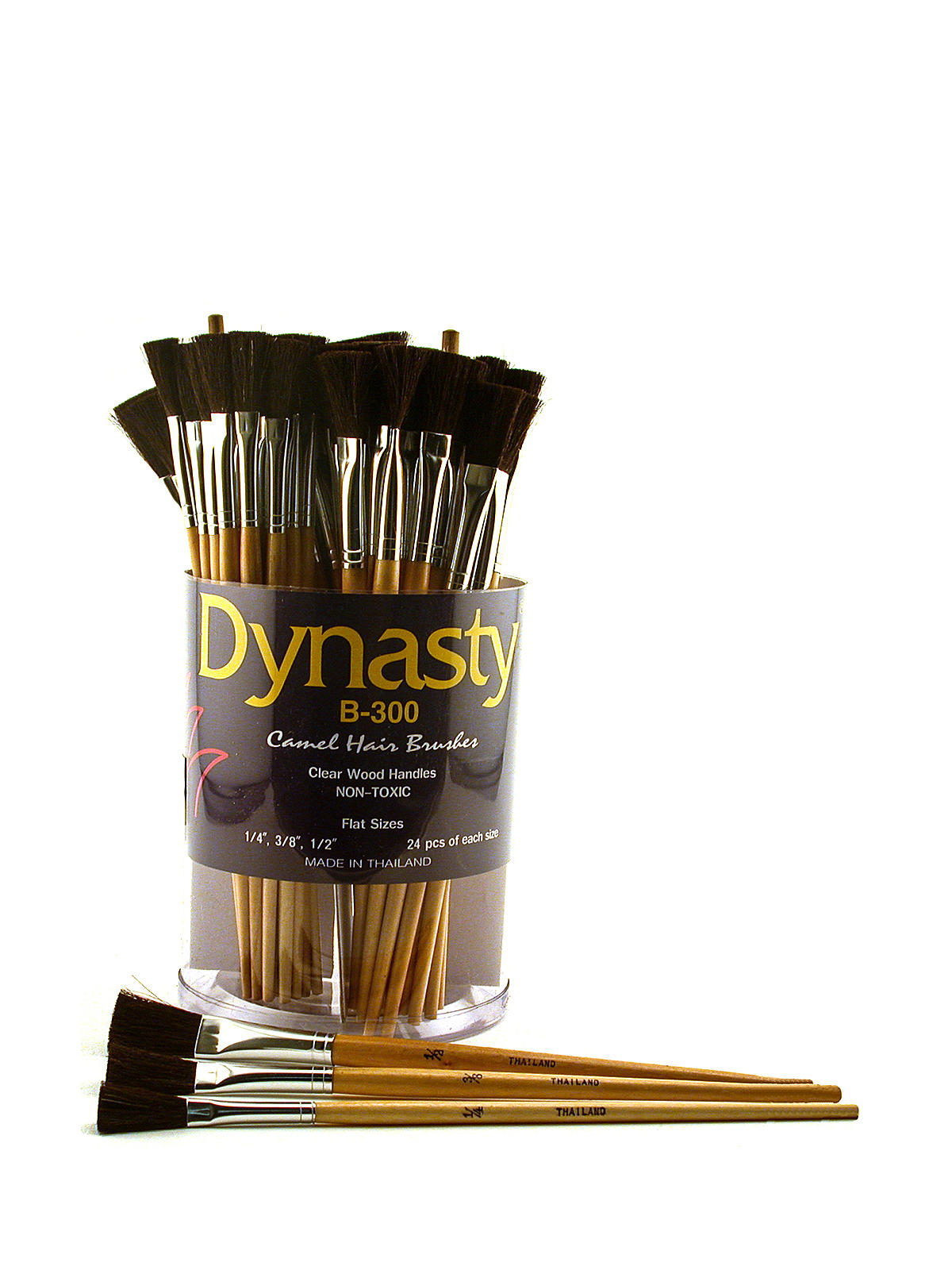 B-300 Camel Hair Flat Brushes in Canister canister of 72