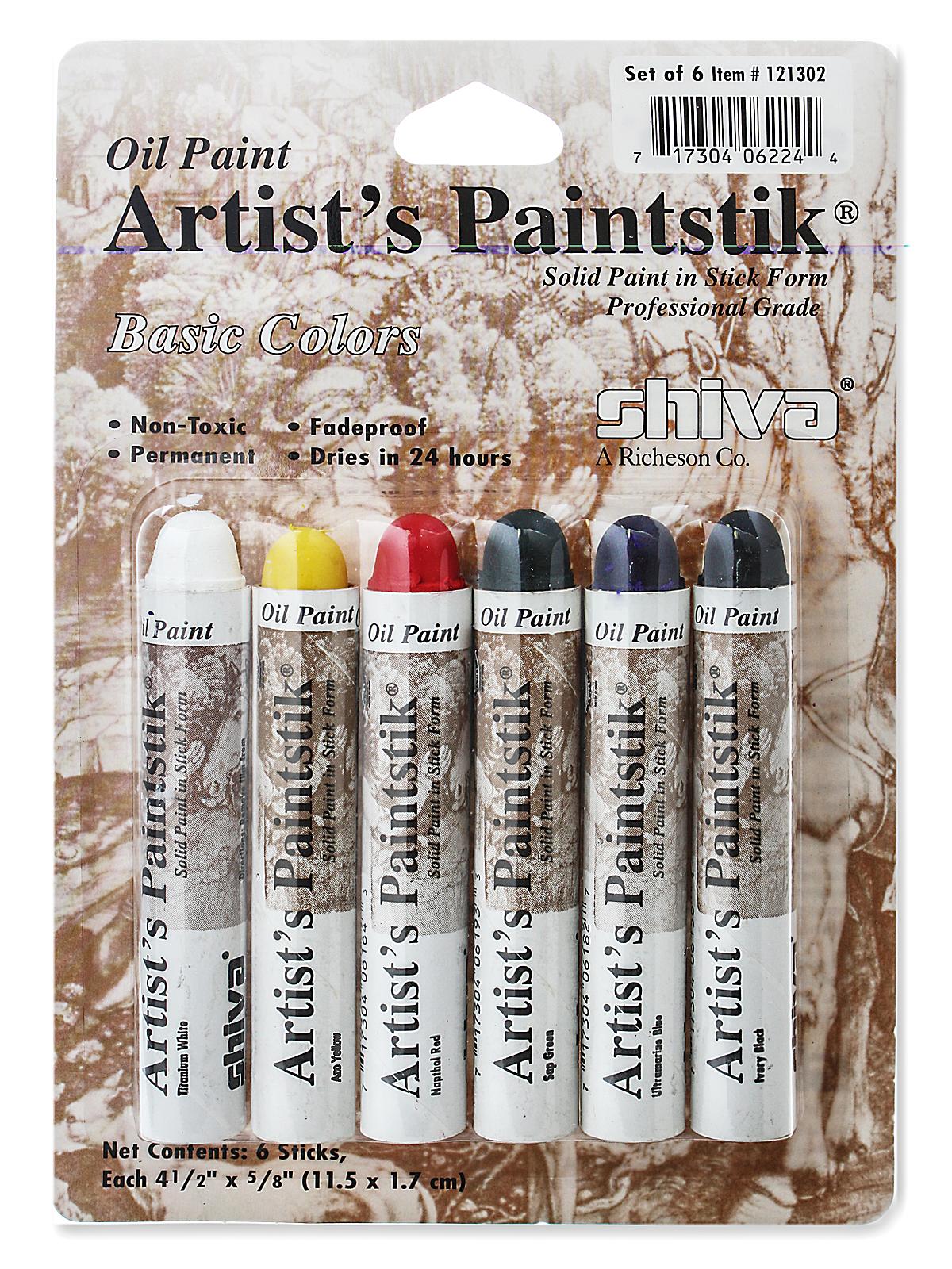 Artist's Paintstik Oil Color Sets Basic Colors Set Set Of 6