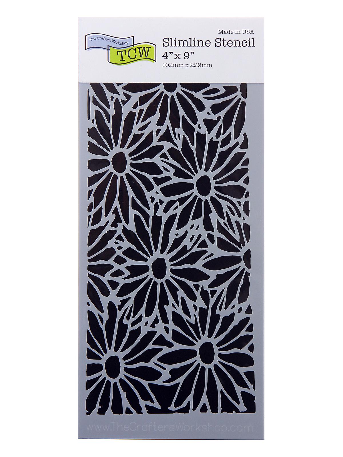 Slimline Stencils 4 in. x 9 in. daisy spread