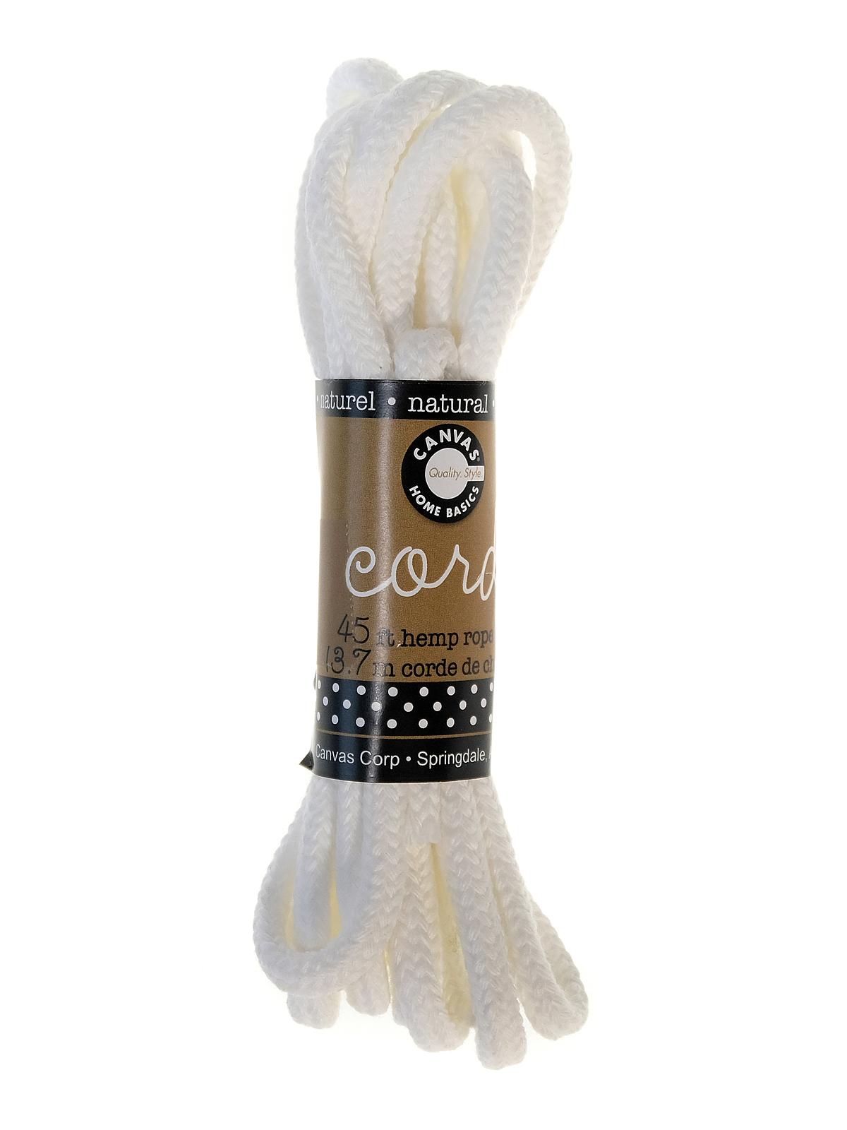 Cord Hanks Braided Cotton Rope 9 Ft. Bright White