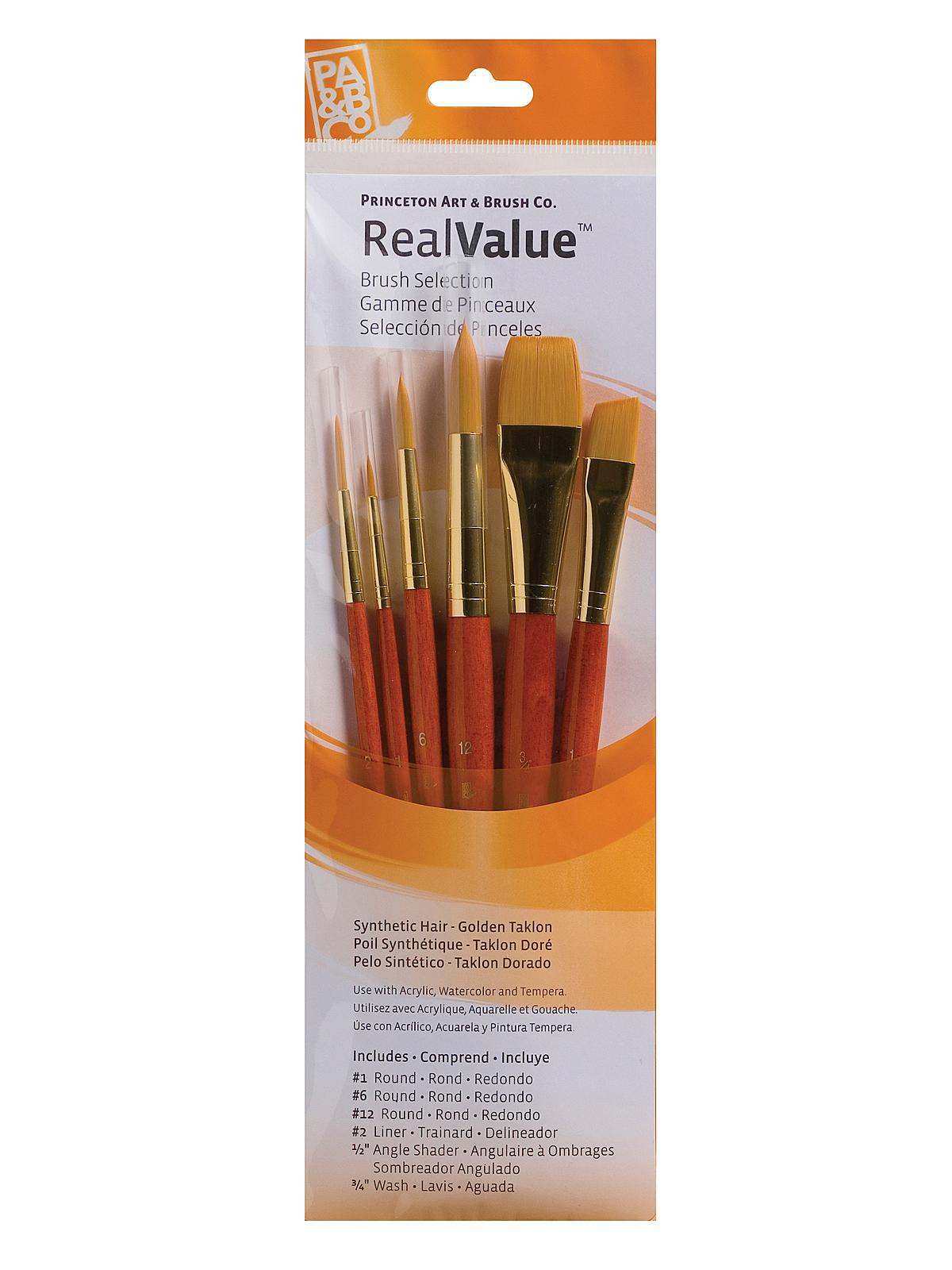 Real Value Series 9000 Orange Handled Brush Sets 9153 Set Of 6