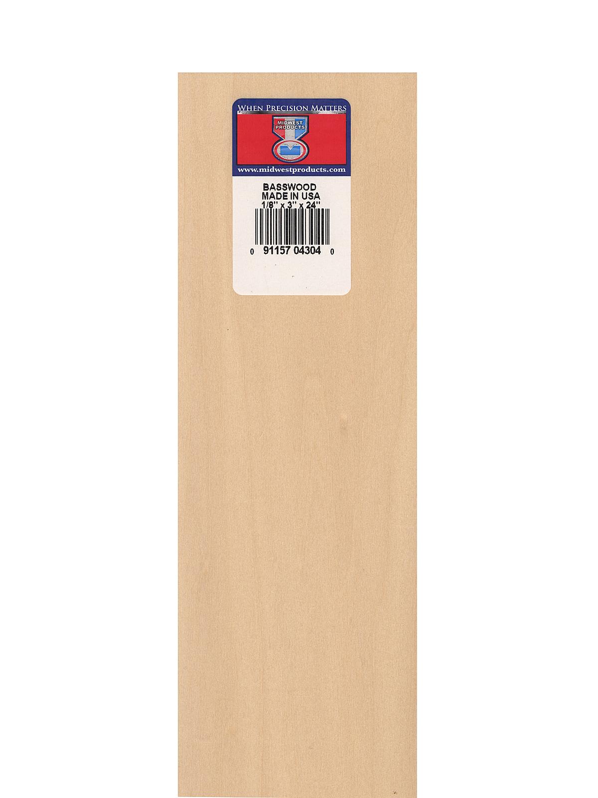 Basswood Sheets 1 8 in. 3 in. x 24 in.