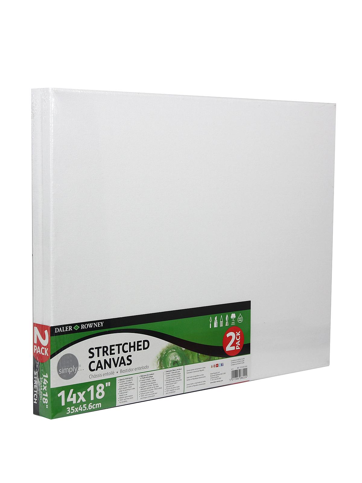 Simply Stretched Canvas 14 in. x 18 in. pack of 2