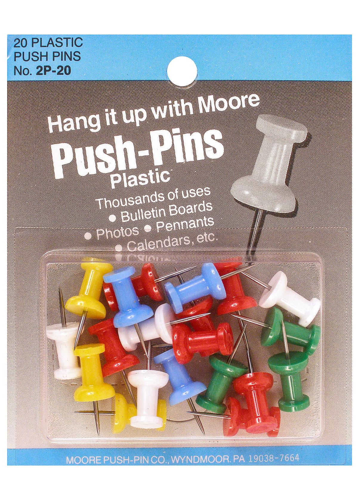 Push Pins Assorted Regular Plastic Pack Of 20