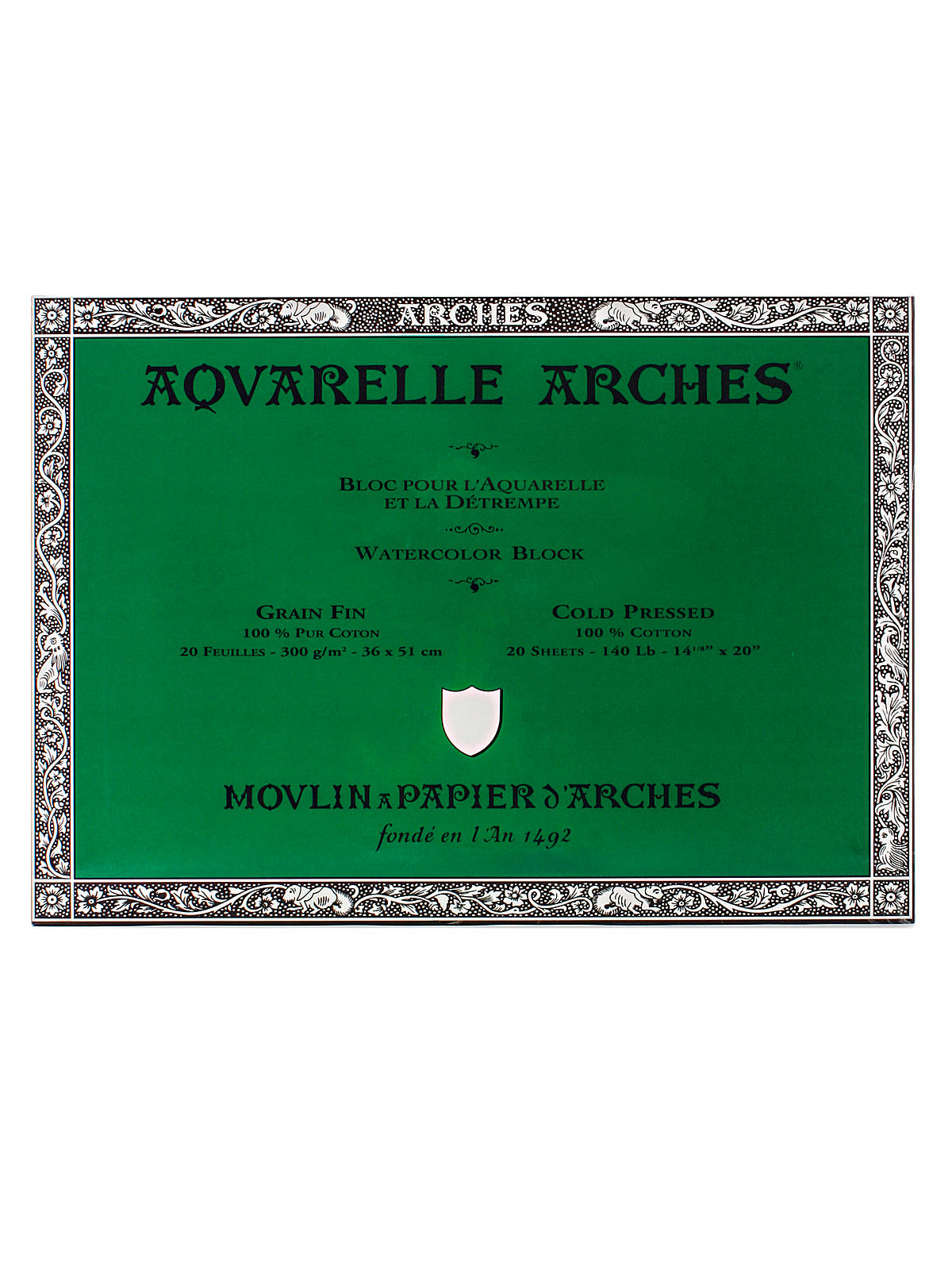 Aquarelle Watercolor Block 140 lb. cold press 14 in. x 20 in.