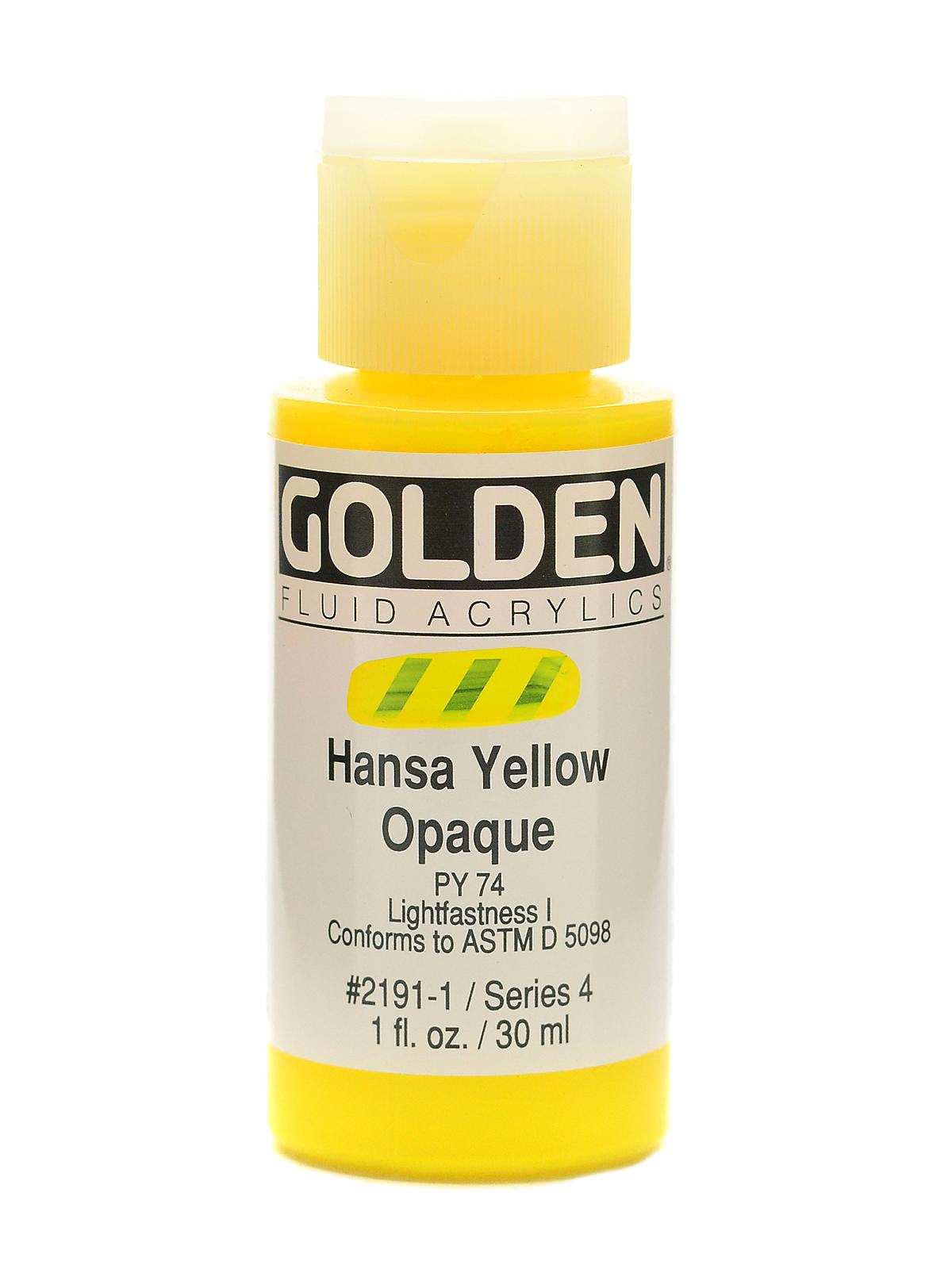 Fluid Acrylics hansa yellow opaque 1 oz.