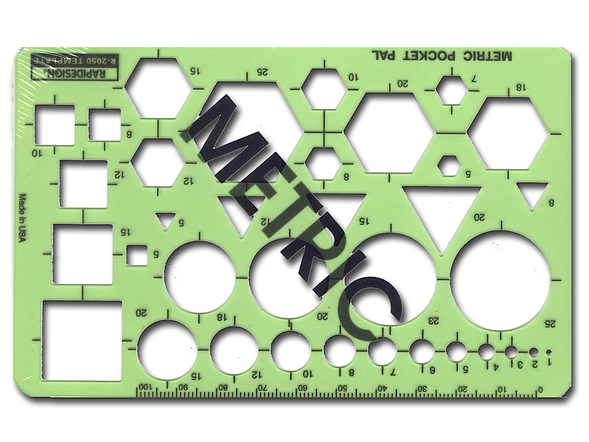 General Purpose Drafting and Design Templates metric pocket pal 9 cm x 14 cm