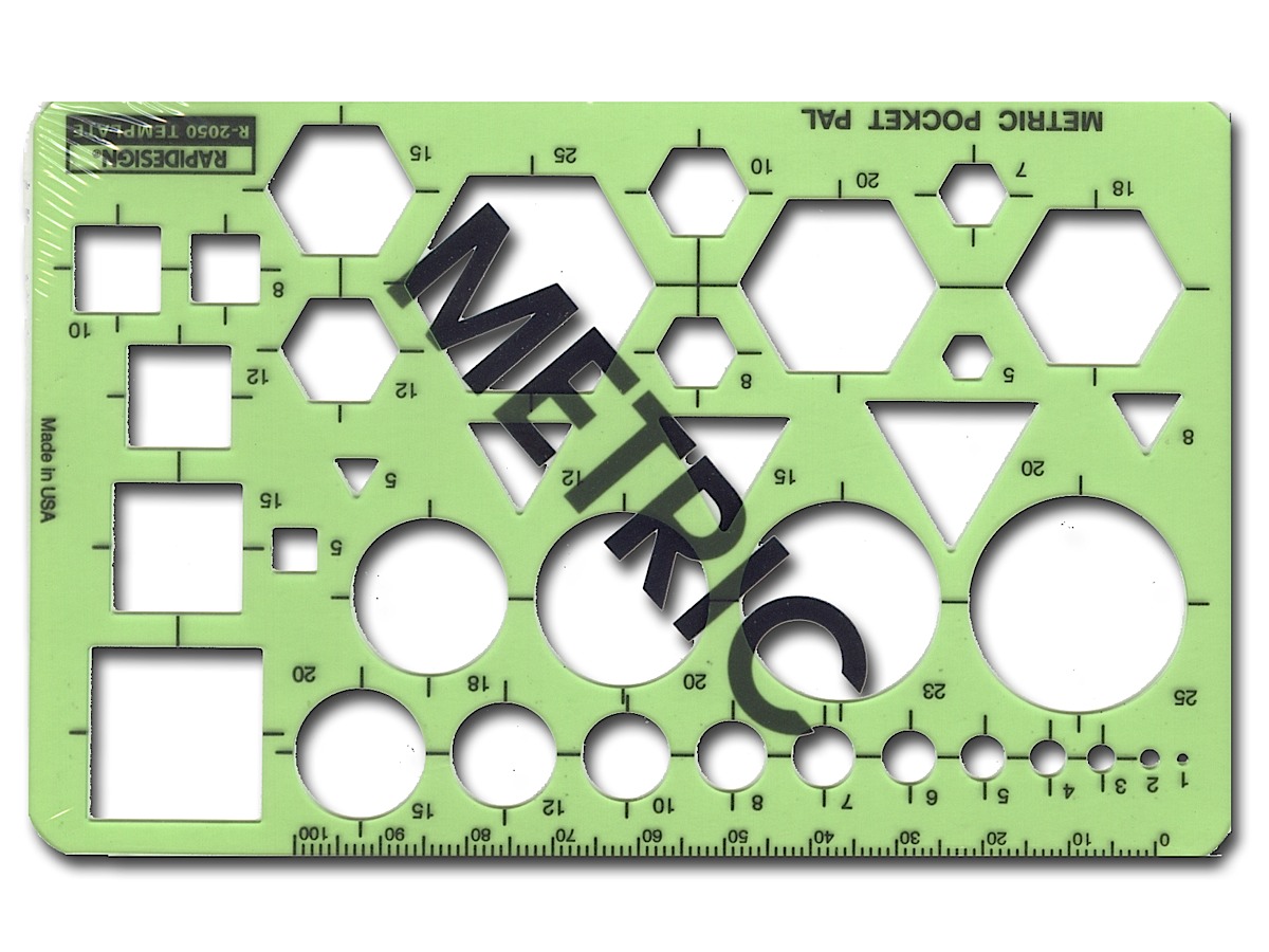 General Purpose Drafting And Design Templates Metric Pocket Pal 9 Cm X 14 Cm