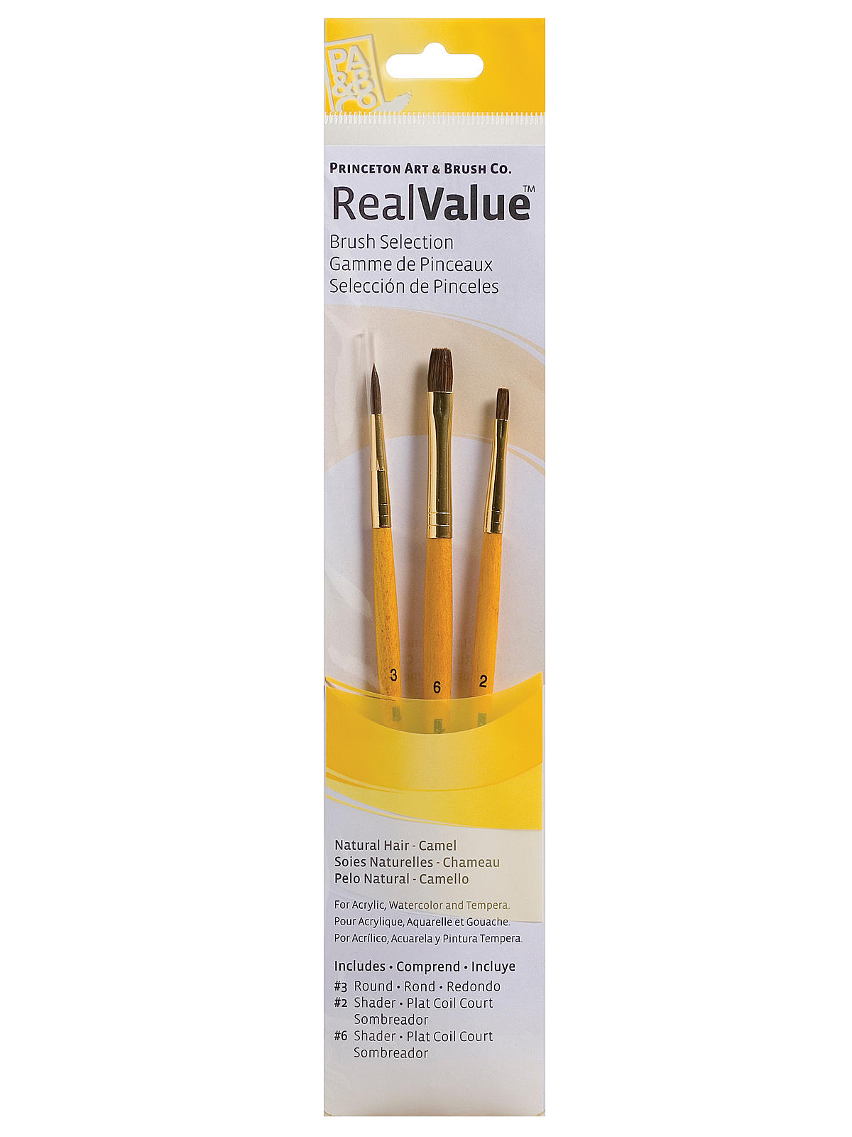 Real Value Series Yellow Handle Brush Sets 9101 set of 3