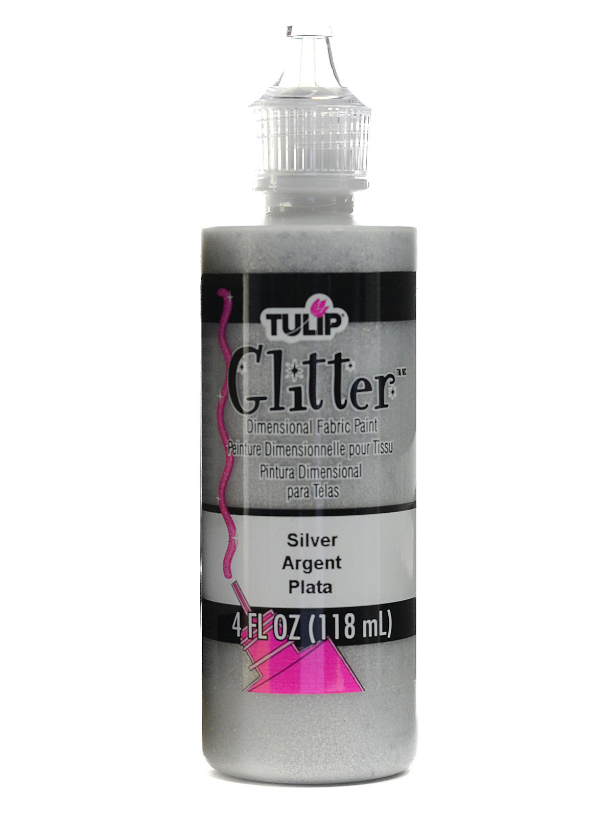 Metallic Dimensional Fabric Paint silver 4 oz.