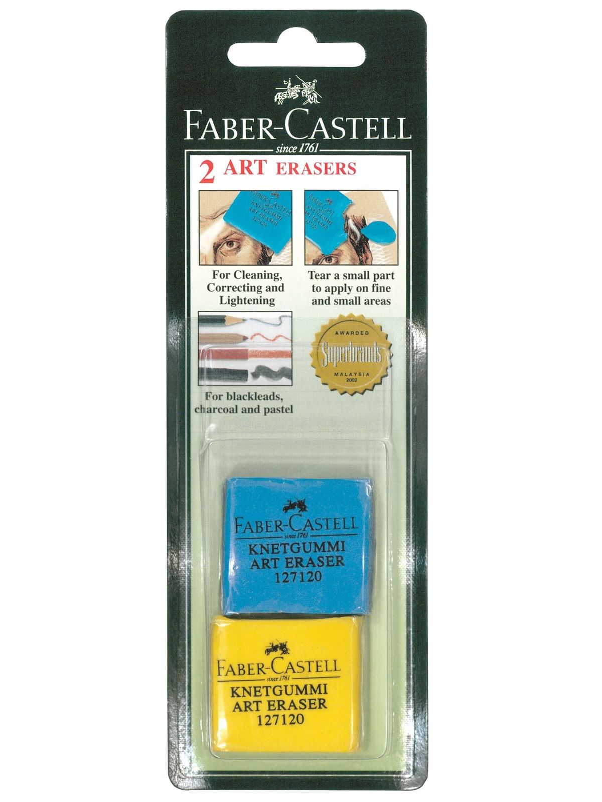 Kneaded Art Erasers 2 erasers assorted