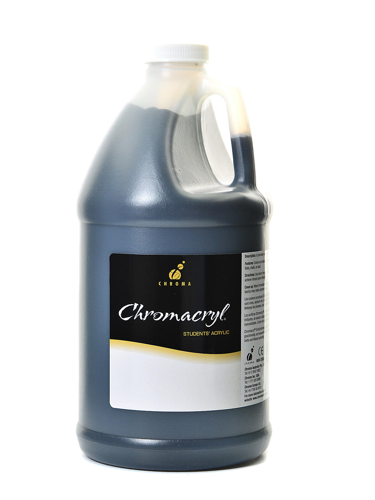 Chromacryl Students' Acrylic Paints Black 2 Liters