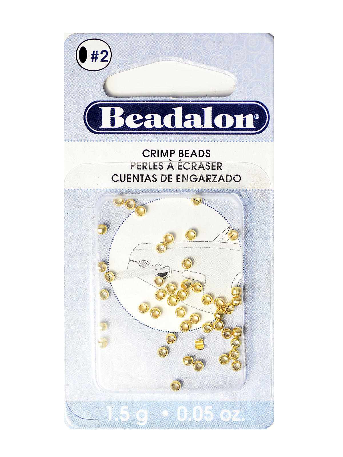 Crimp Beads #2 Gold Pack Of 45