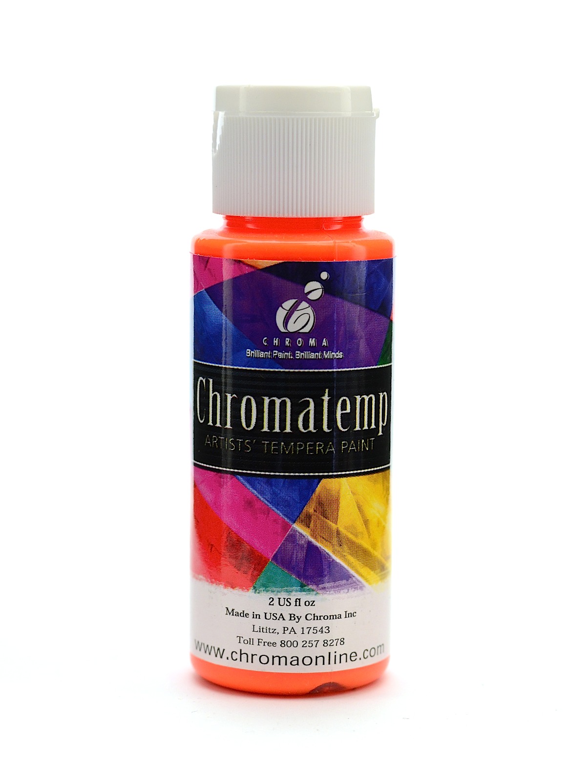 ChromaTemp Artists' Tempera Paint fluorescent orange 2 oz.