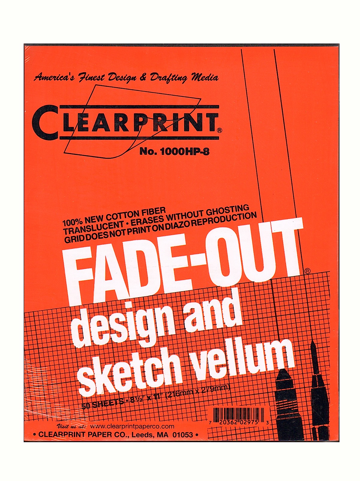 Fade-out Design And Sketch Vellum - Grid Pad 8 X 8 8 1 2 In. X 11 In. Pad Of 50