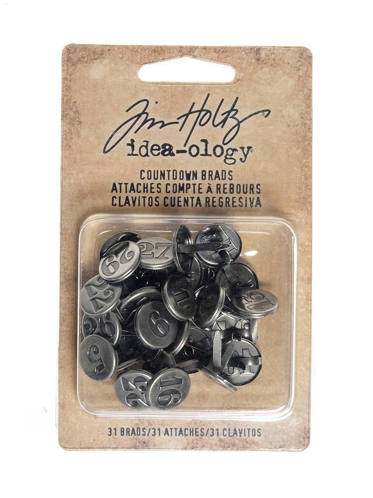 Idea-ology Fasteners pack of 31 countdown brads, numbers 1-31
