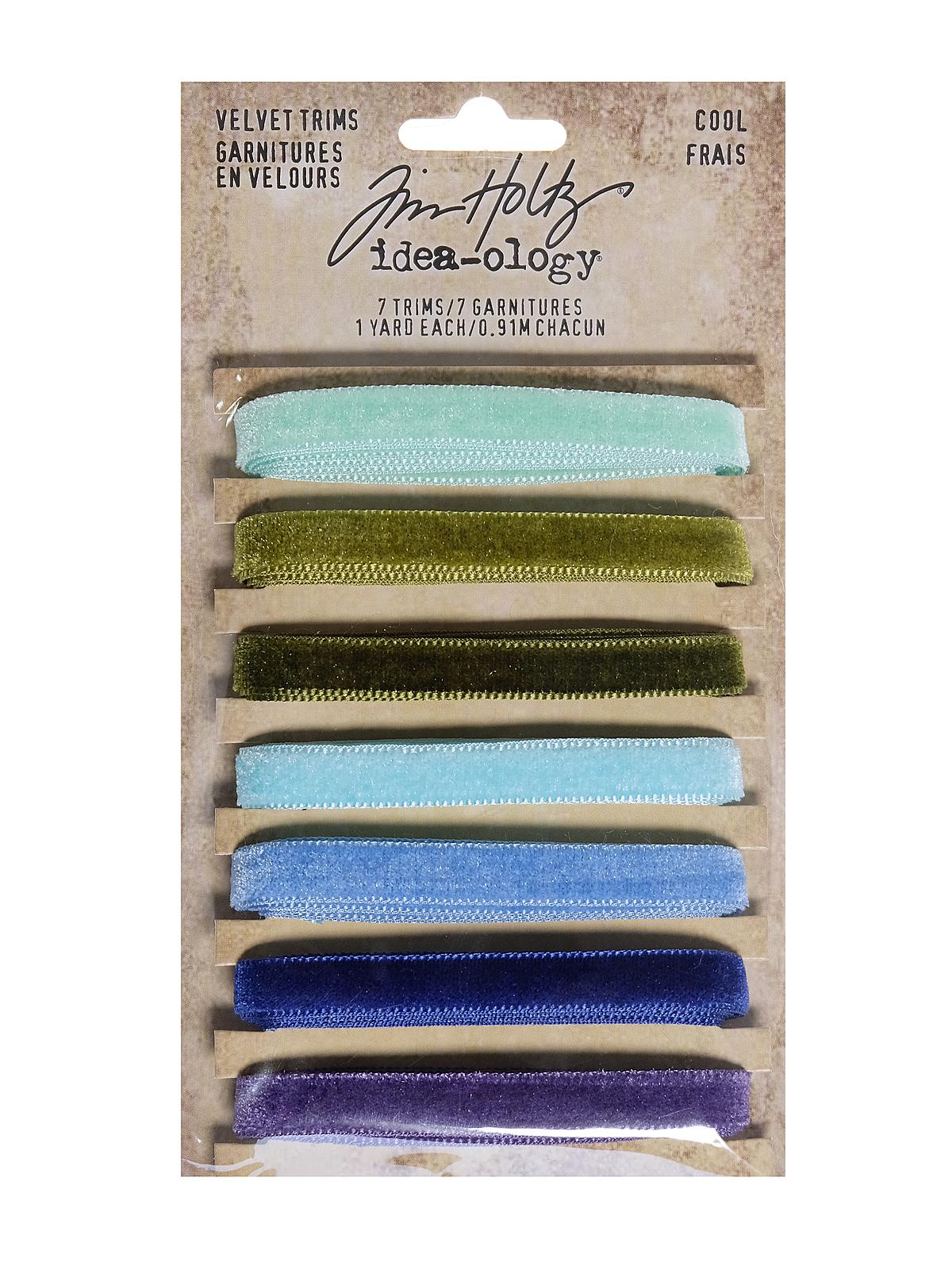Idea-ology Trimmings velvet trims, cool 1 yd. each pack of 7