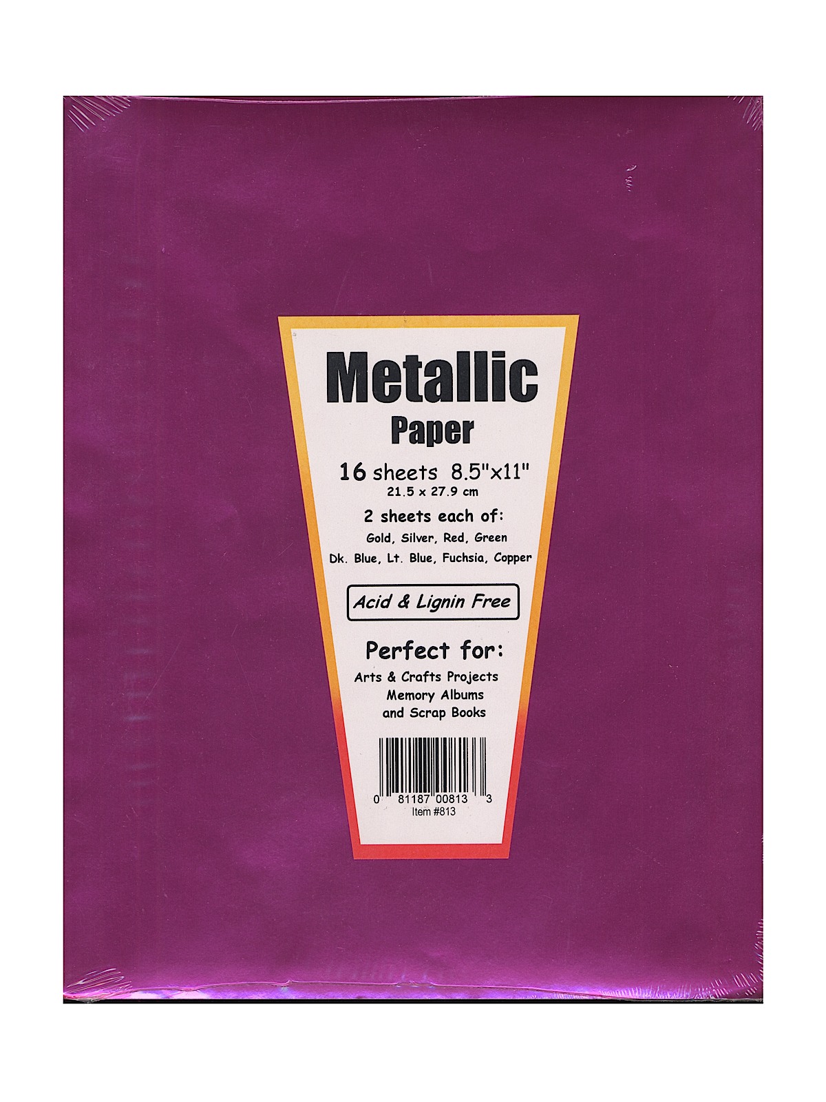 Metallic Foil Paper 8.5 In. X 11 In. Pack Of 16 16 Assorted Colors