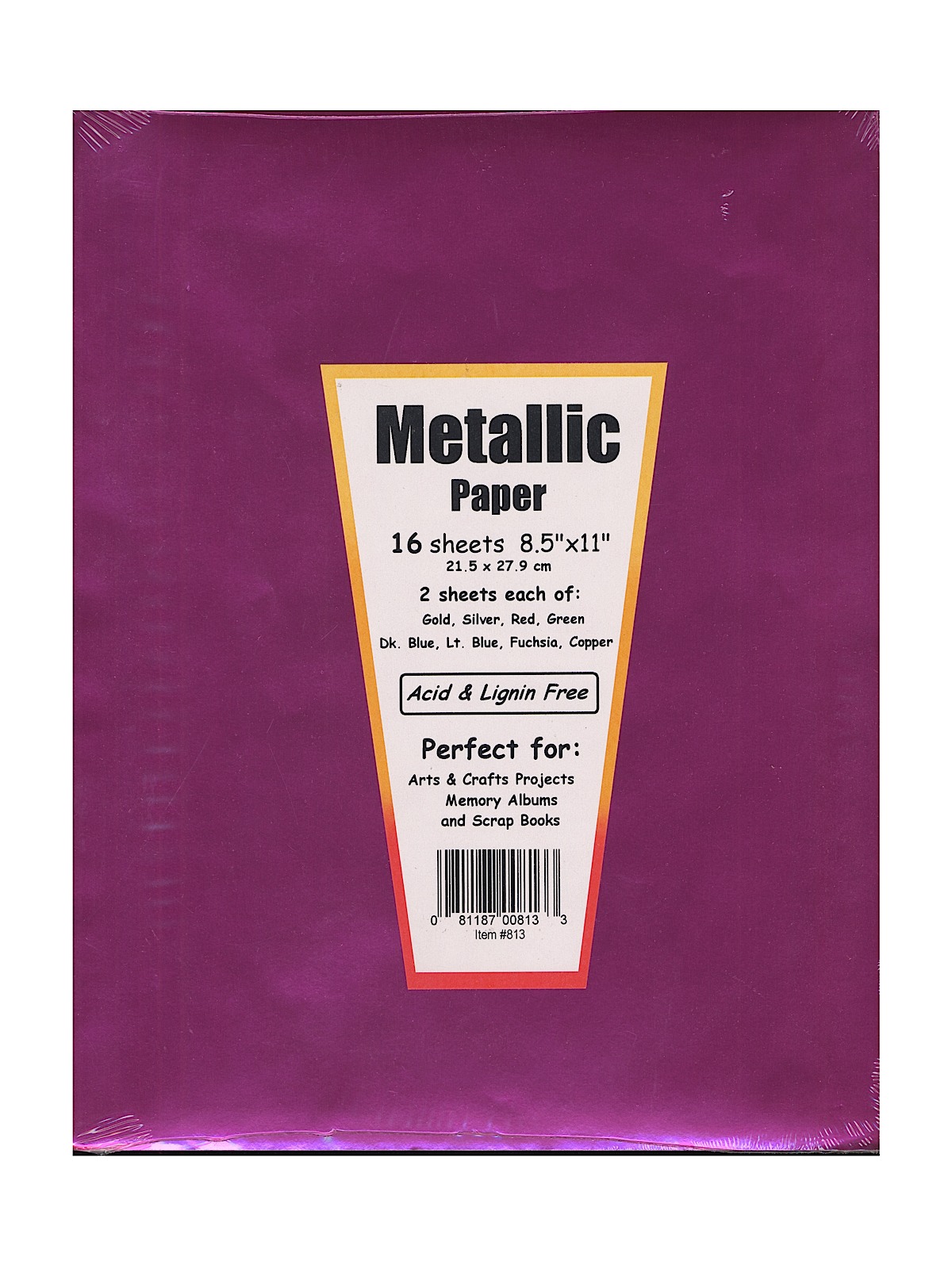 Metallic Foil Paper 8.5 in. x 11 in. pack of 16 16 assorted colors