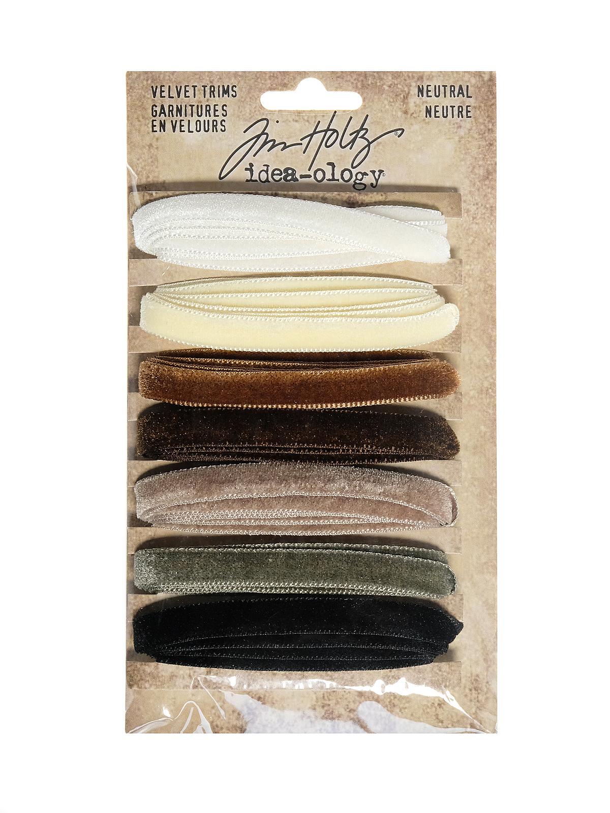 Idea-ology Trimmings velvet trims, neutral 1 yd. each pack of 7