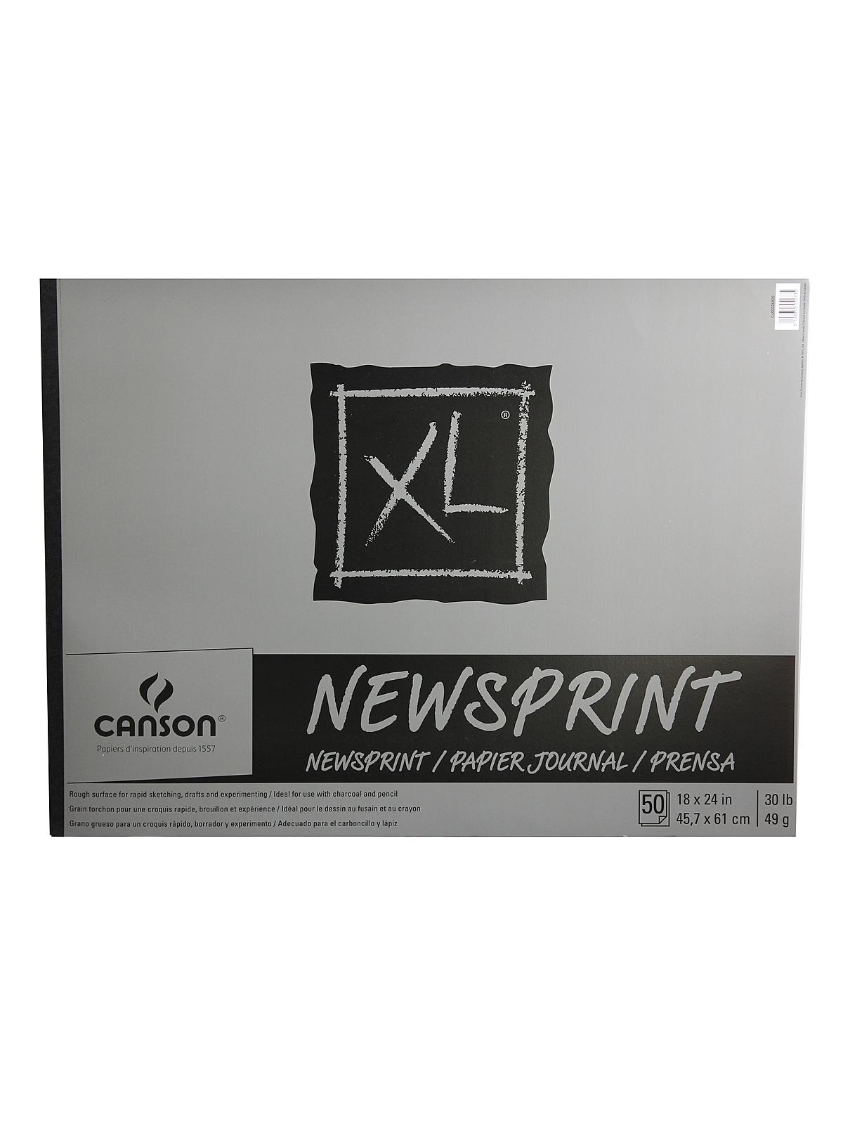 XL Newsprint Pads 18 in. x 24 in. pad of 50