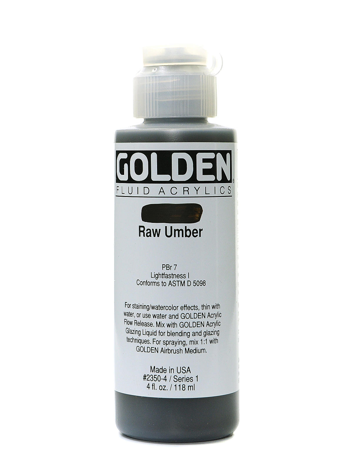 Fluid Acrylics raw umber 4 oz.