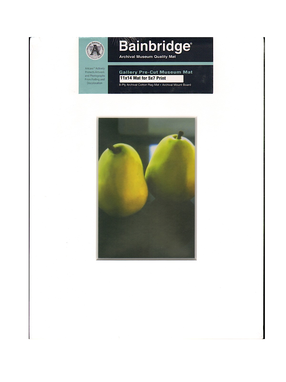 Archival Museum Quality Mat 11 in. x 14 in. centered for 5 in. x 7 in. white