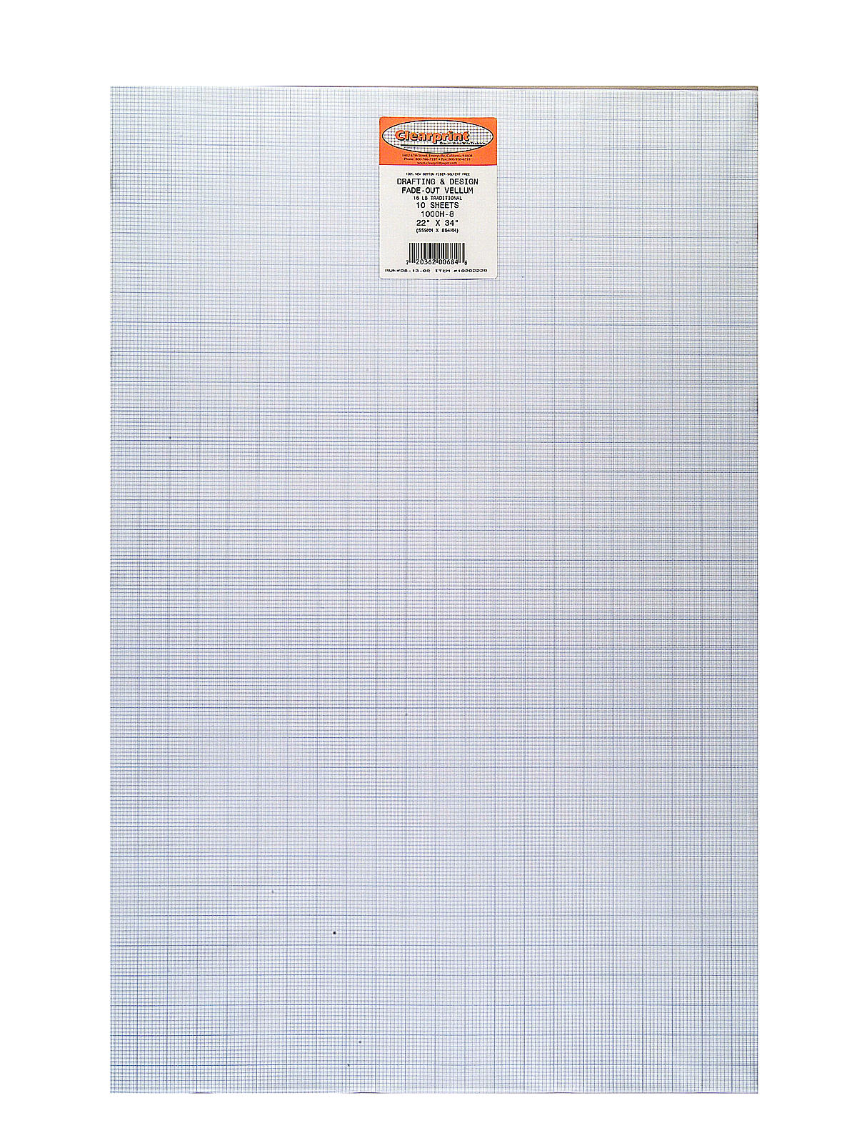 Fade-out Design And Sketch Vellum - Grid 8 X 8 22 In. X 34 In. Pack Of 10 Sheets