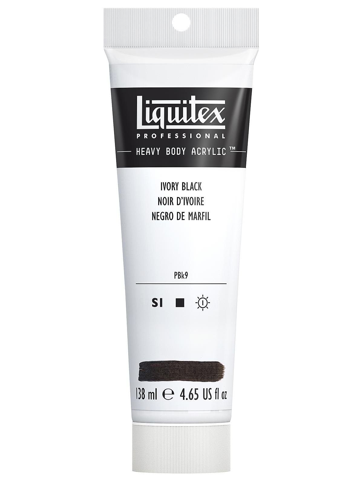 Heavy Body Professional Artist Acrylic Colors ivory black 4.65 oz.