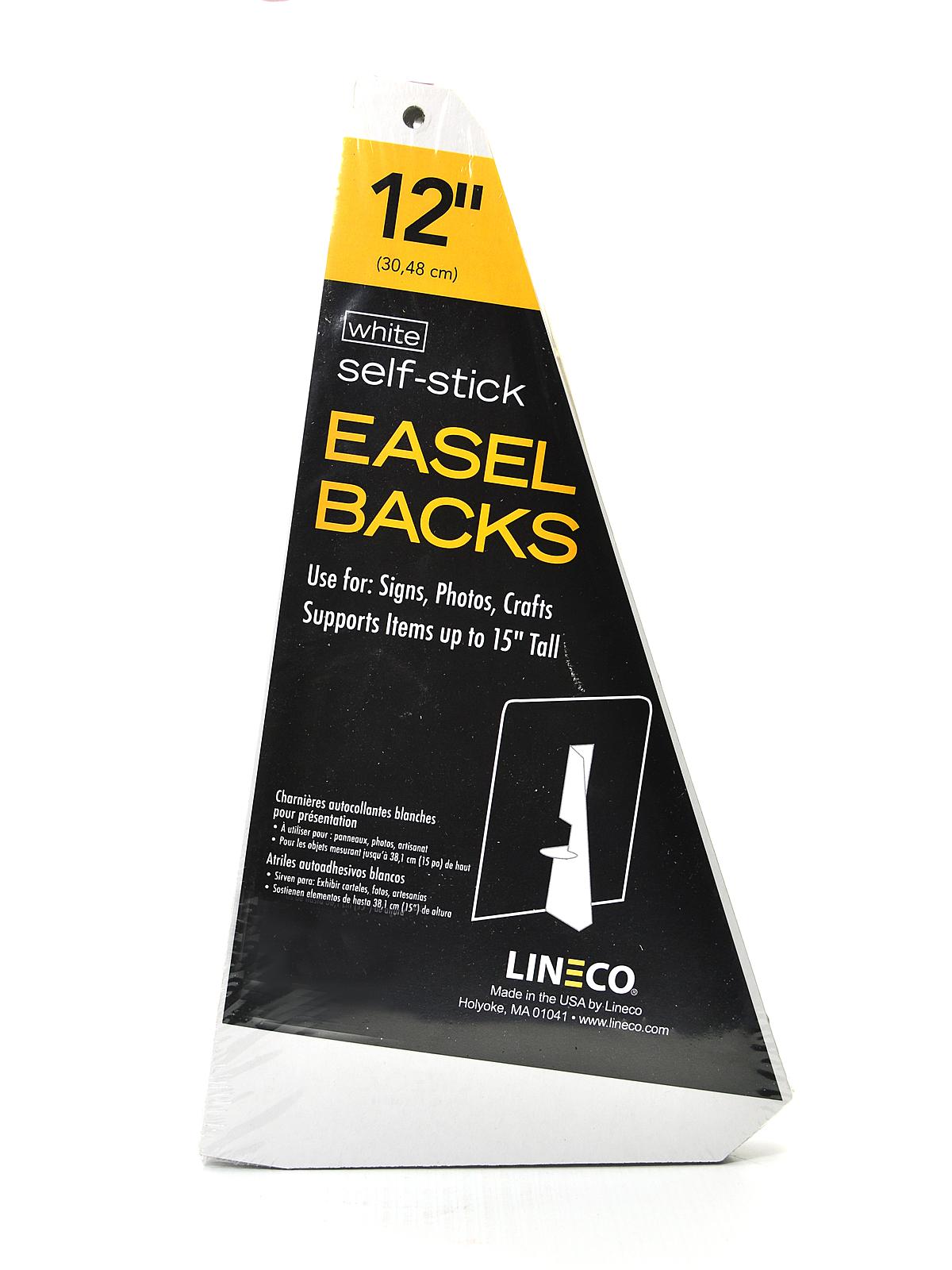 Self Stick Easel Backs white 12 in. pack of 25