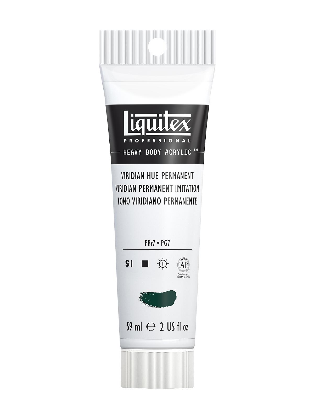 Heavy Body Professional Artist Acrylic Colors viridian hue permanent 2 oz.