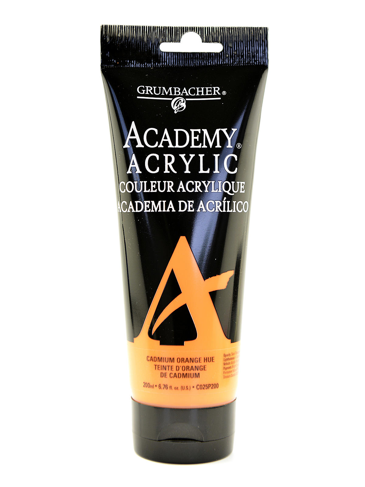 Academy Acrylic Colors Cadmium Orange Hue 6.8 Oz. (200 Ml)