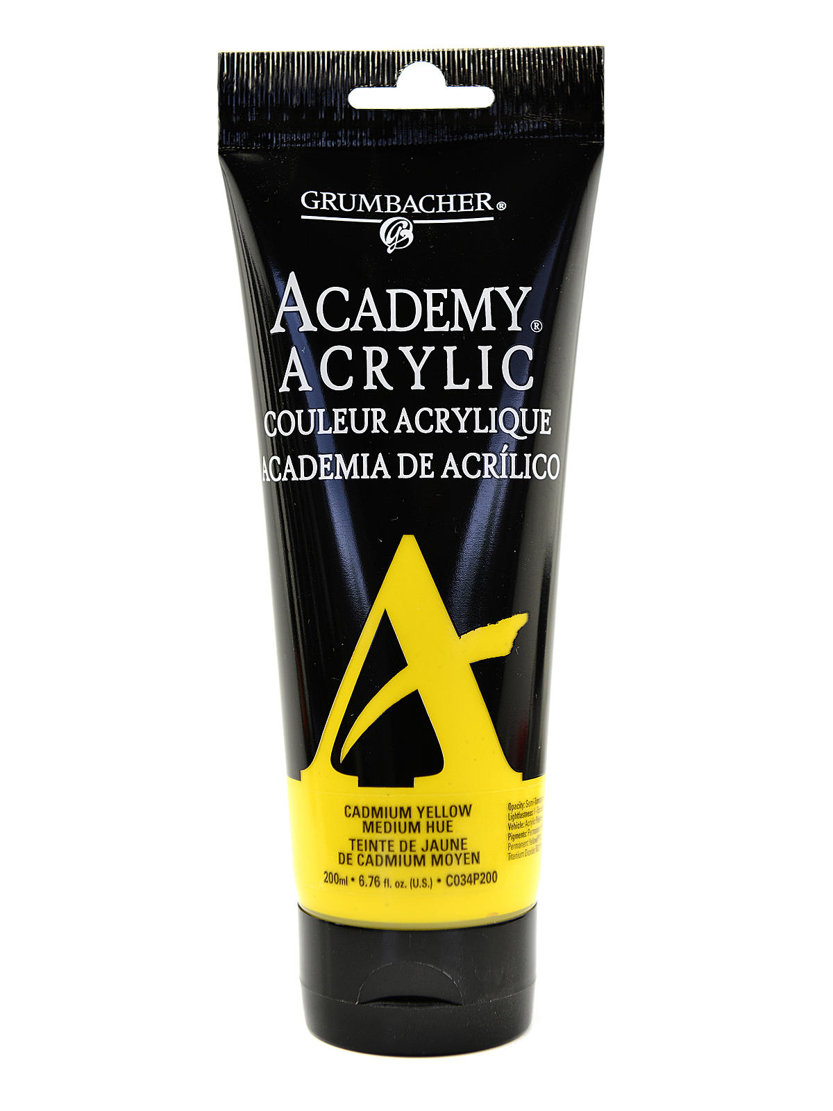 Academy Acrylic Colors cadmium yellow medium hue 6.8 oz. (200 ml)