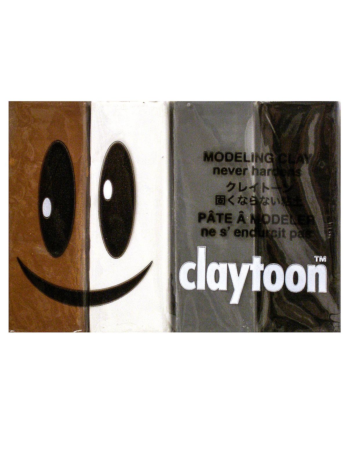 Plastalina Modeling Clay neutral tones 1 lb. set of 4 white, ivory, gray, black