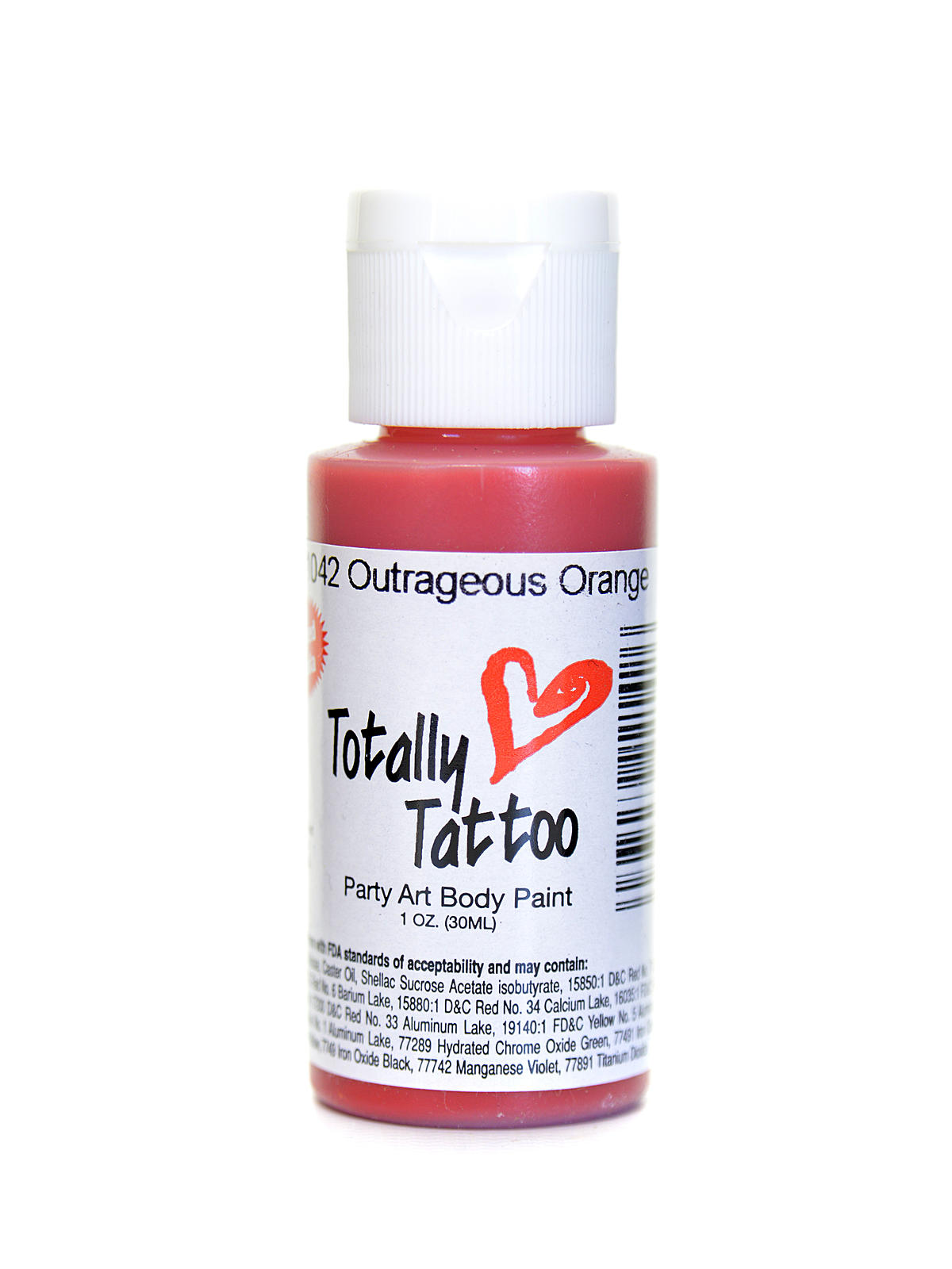 Totally Tattoo System Body Paint Outrageous Orange 1 Oz.