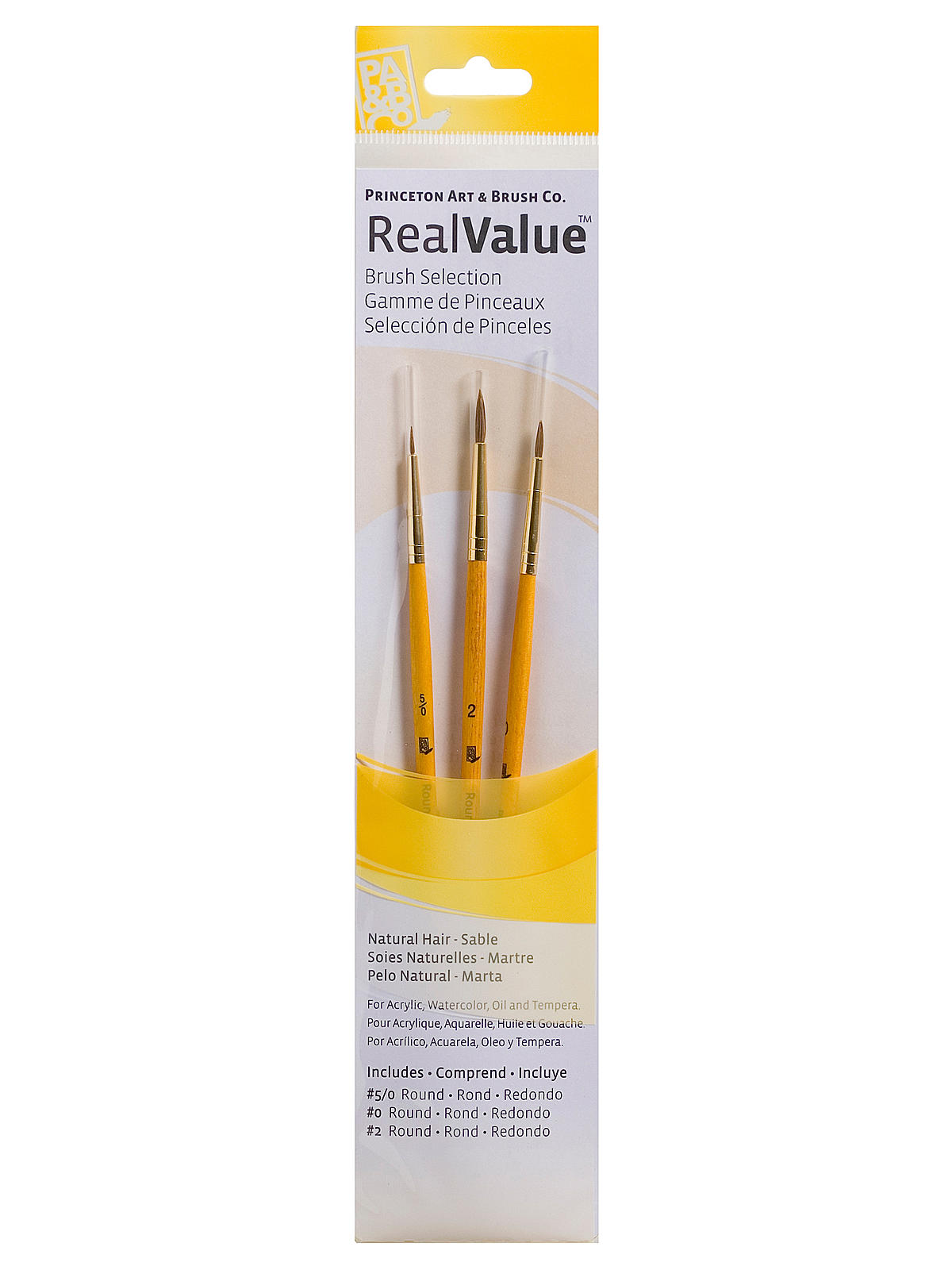 Real Value Series Yellow Handle Brush Sets 9105 set of 3