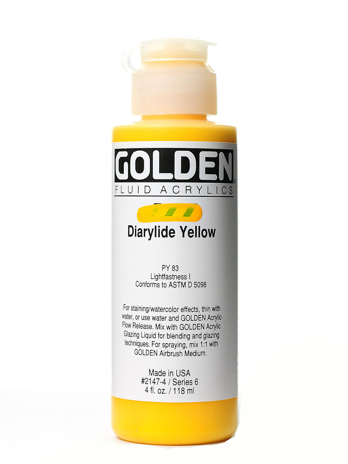 Fluid Acrylics diarylide yellow 4 oz.