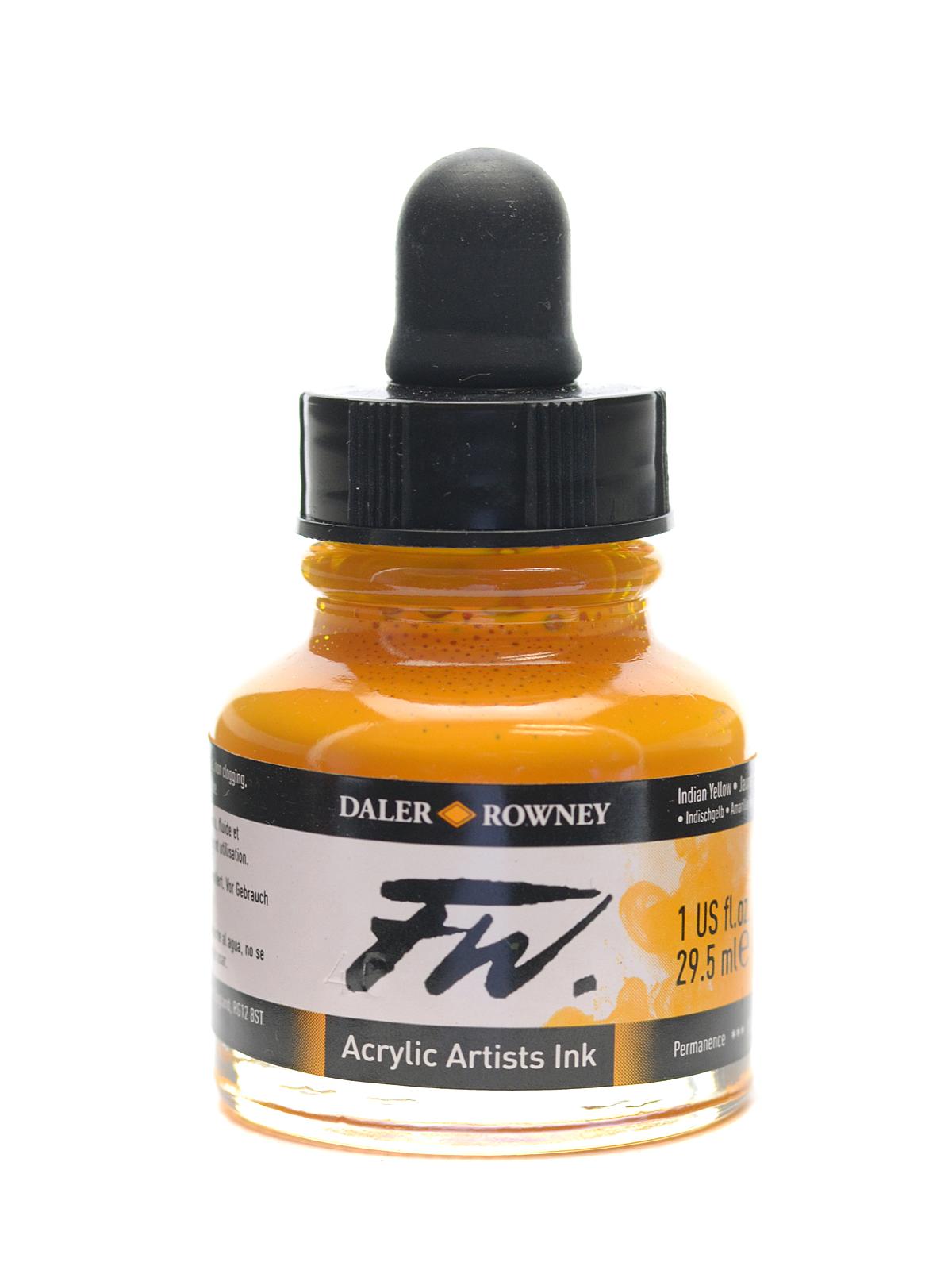 FW Artists' Ink Indian yellow 1 oz.