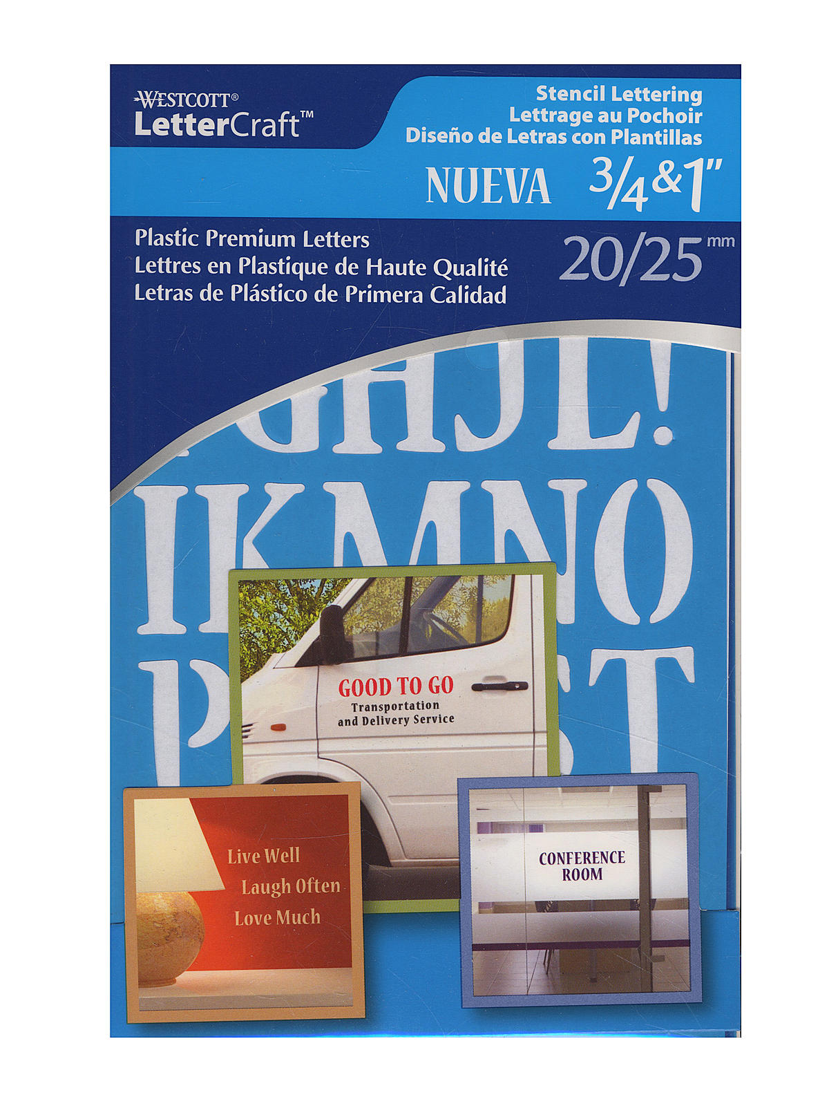 Lettering Stencil Guides capitals, lowercase, and numbers nueva 3 4 in. & 1 in.